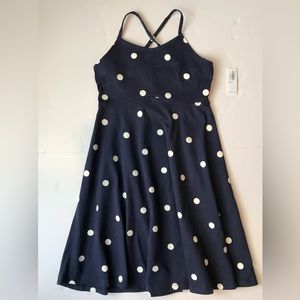 Old Navy NWT Girls Size Large (10-12) Navy w/White Polka Dots Sundress